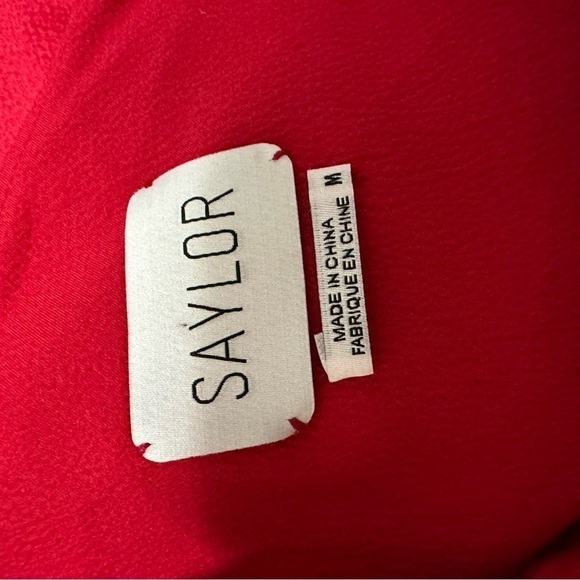 Saylor West Cold Shoulder Ruffle Blouse in Red - Picture 8 of 9